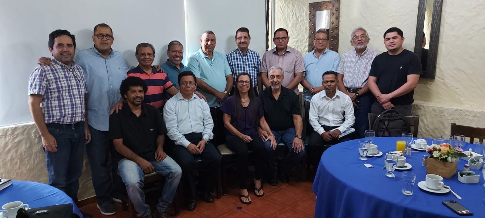 Pastor Leader Group with Cuervo Board. Back Row: From Left Jose Elias - Board President, Roberto Choto - Board Member, Pastor Gabriel Aguilar - Board Secretary; Back Row 3rd from Right Pastor Jorge Burgos - Board Member, 2nd from right Pastor Enrique Martinez - Board Member